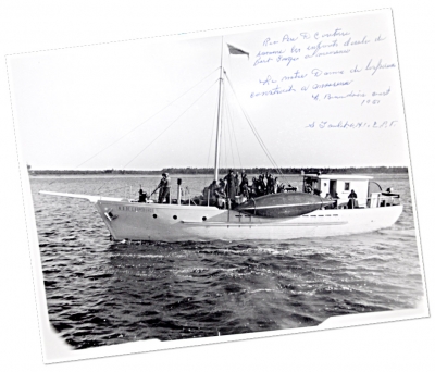 Engine powered schooner